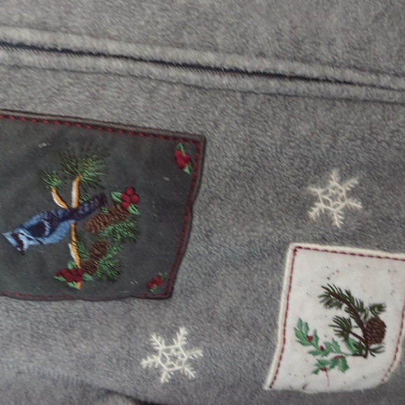Croft & Barrow Sz PM Gray Full Zip Long Sleeve Embroidered Winter Fleece Top - Picture 3 of 8